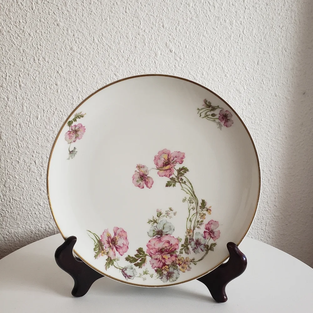 Antique MC Haviland Limoges France Handpainted Floral Round Platter 8-5/8" . - Picture 1 of 10
